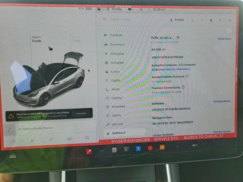 2018 Tesla Model 3 მანქანა იყიდება აუქციონზე, vin: 5YJ3E1EA1JF095368, აუქციონის ნომერი: 95173495