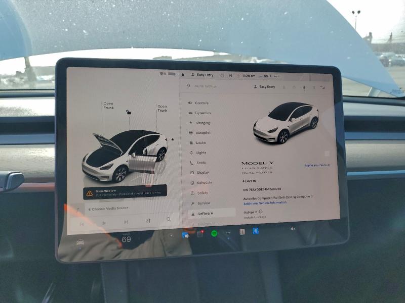 96604355 :رقم المزاد ، 7SAYGDEE4NF504735 vin ، 2022 Tesla Model Y مزاد بيع