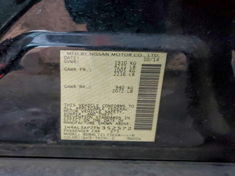 95307745 :رقم المزاد ، 1N4AL3AP2FN352572 vin ، 2015 Nissan Altima مزاد بيع
