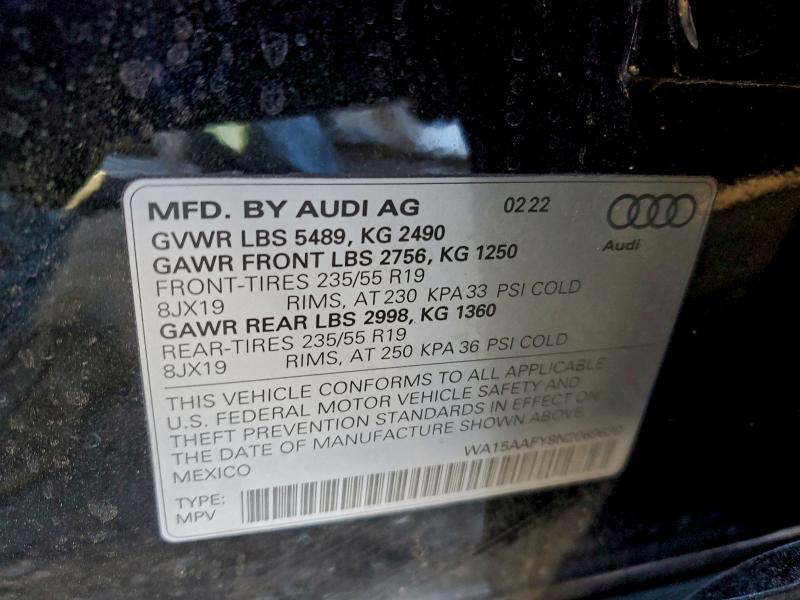 Продажа на аукционе авто 2022 Audi Q5, vin: WA15AAFY8N2069630, номер лота: 97133815