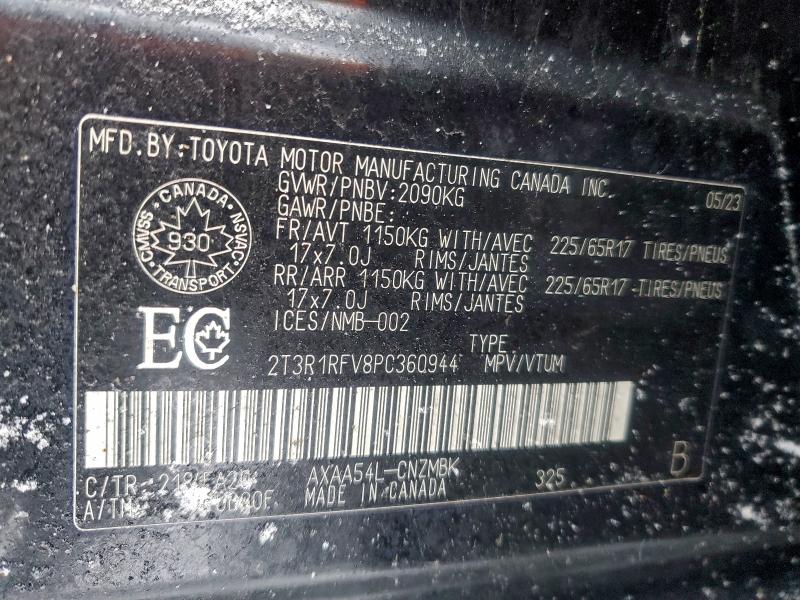 Aukcja sprzedaży 2023 Toyota Rav4 Xle, vin: 2T3R1RFV8PC360944, numer aukcji: 96010535