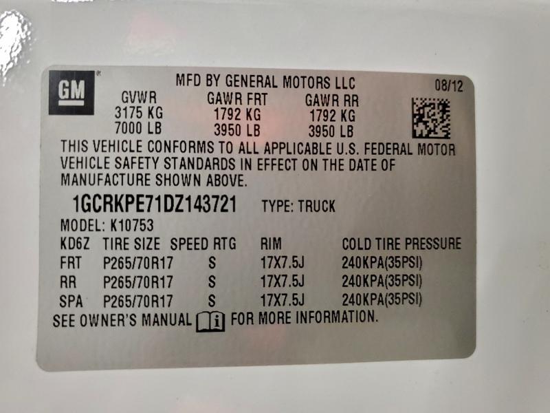 Продажа на аукционе авто 2013 Chevrolet Silverado, vin: 1GCRKPE71DZ143721, номер лота: 97939395