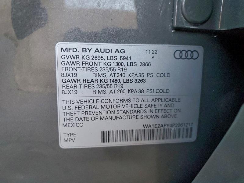 Aukcja sprzedaży 2023 Audi Q5 E, vin: WA1E2AFY4P2061217, numer aukcji: 95932255