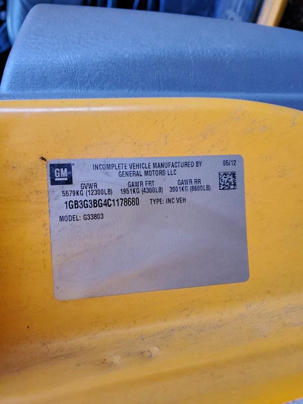 93972495 :رقم المزاد ، 1GB3G3BG4C1178680 vin ، 2012 Chev Express G3500 مزاد بيع