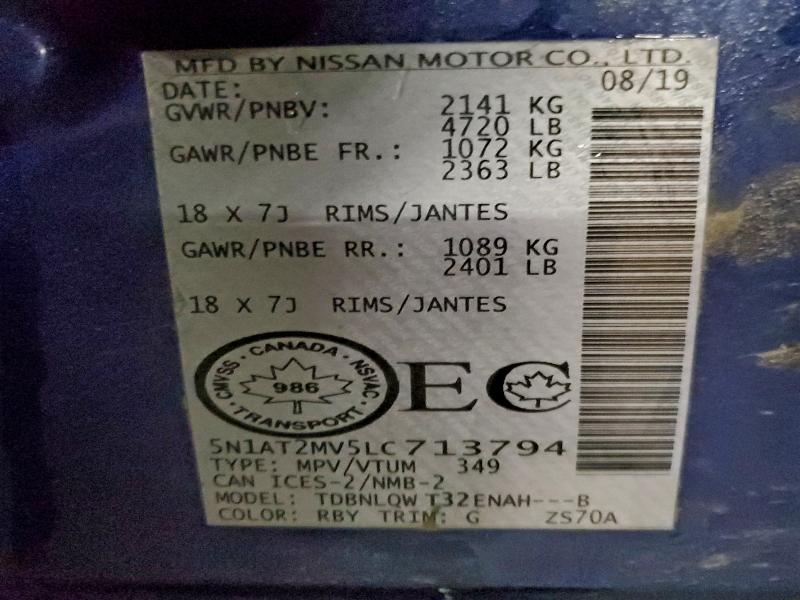 Продажа на аукционе авто 2020 Nissan Rogue, vin: 5N1AT2MV5LC713794, номер лота: 94052355