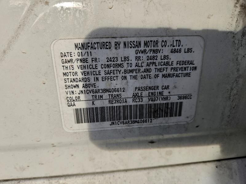 Aukcja sprzedaży 2011 Infiniti G37, vin: JN1CV6AR3BM406612, numer aukcji: 97582365