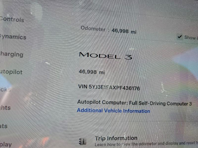 Продаж на аукціоні авто 2023 Tesla Model 3, vin: 5YJ3E1EAXPF436176, номер лоту: 97567165