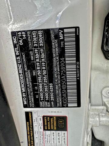 97533075 :رقم المزاد ، 4JGDA5HB5GA758904 vin ، 2016 Mercedes-benz Gle 350 4m مزاد بيع