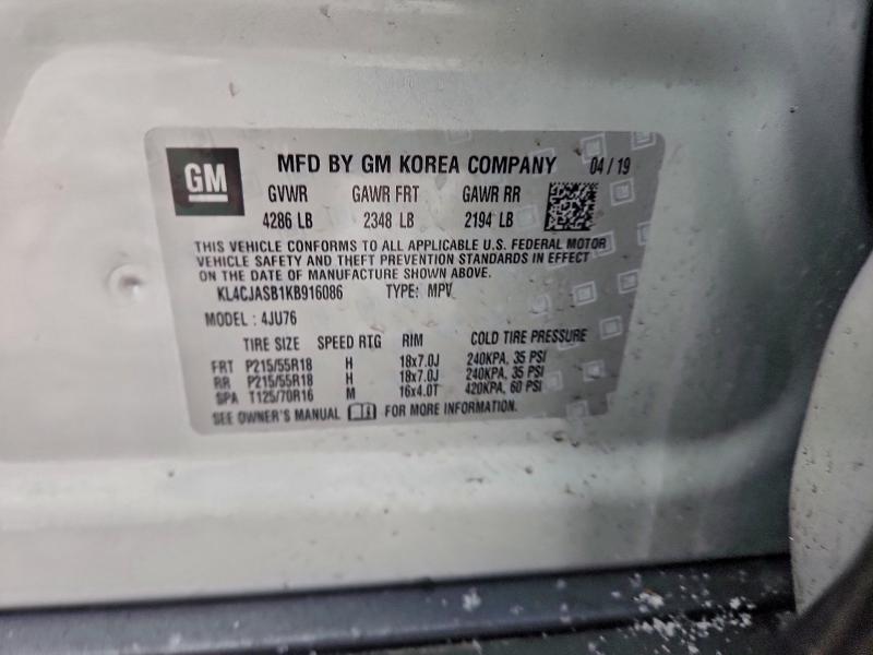 Aukcja sprzedaży 2019 Buick Encore, vin: KL4CJASB1KB916086, numer aukcji: 98070095