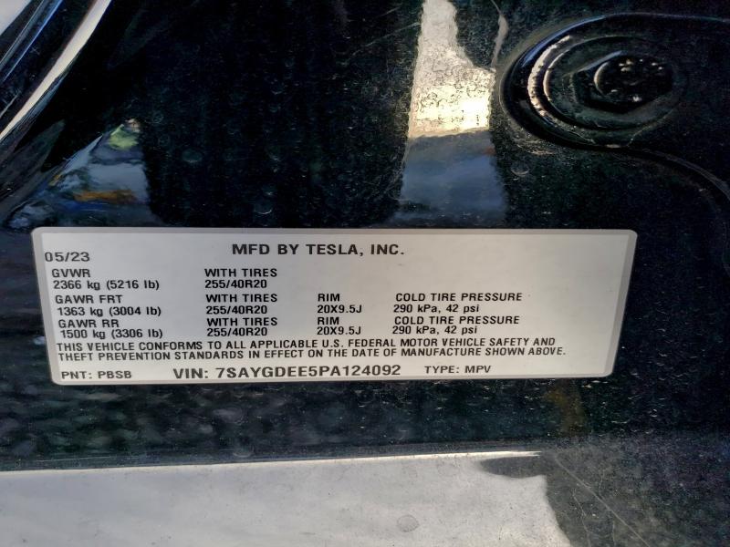 2023 Tesla Model Y მანქანა იყიდება აუქციონზე, vin: 7SAYGDEE5PA124092, აუქციონის ნომერი: 94333795