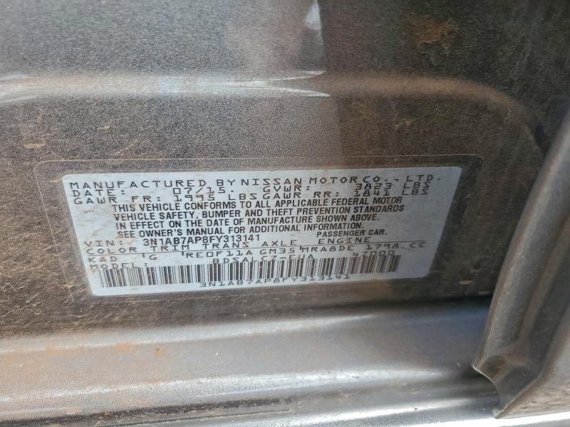 Продаж на аукціоні авто 2015 Nissan Sentra, vin: 3N1AB7AP8FY313141, номер лоту: 97213155