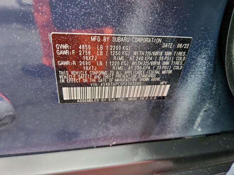 Продажа на аукционе авто 2023 Subaru Outback To, vin: 4S4BTAPC0P3103090, номер лота: 96677705
