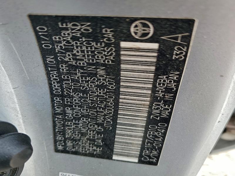 Продаж на аукціоні авто 2010 Toyota Prius, vin: JTDKN3DU6A0116071, номер лоту: 86064965