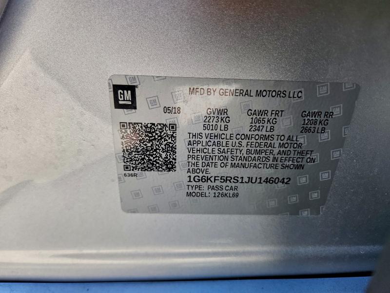 Aukcja sprzedaży 2018 Cadillac Ct6 Premiu, vin: 1G6KF5RS1JU146042, numer aukcji: 96245305