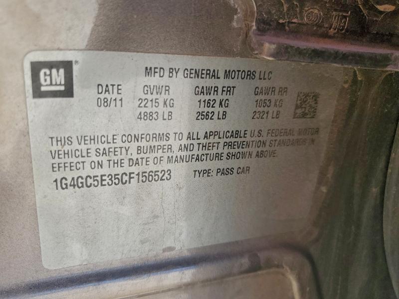 Продаж на аукціоні авто 2012 Buick Lacrosse, vin: 1G4GC5E35CF156523, номер лоту: 99309115
