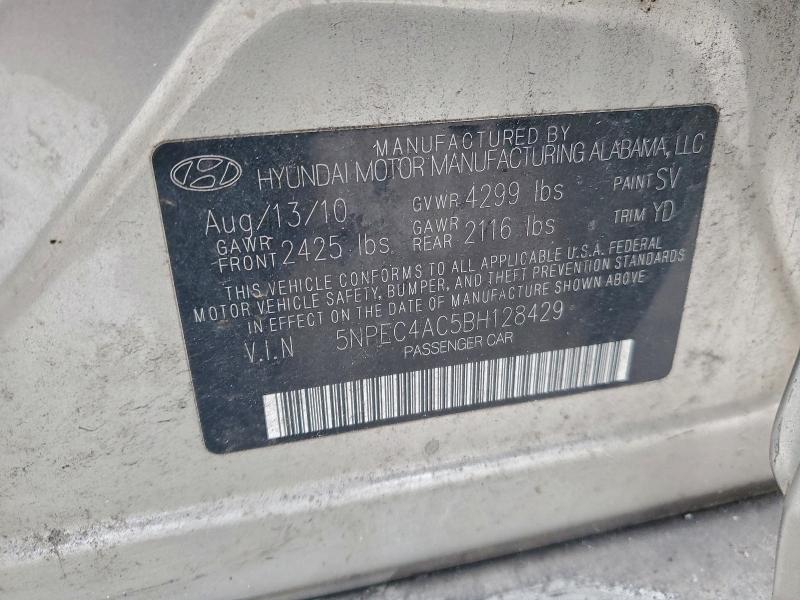 93210815 :رقم المزاد ، 5NPEC4AC5BH128429 vin ، 2011 Hyundai Sonata مزاد بيع