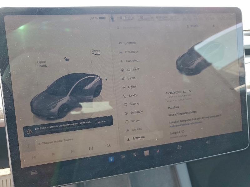 Aukcja sprzedaży 2022 Tesla Model 3, vin: 5YJ3E1EB4NF274826, numer aukcji: 97197295