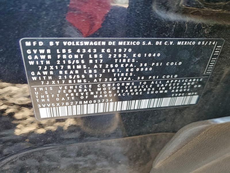 Продаж на аукціоні авто 2024 Volkswagen Taos, vin: 3VV5X7B27RM093734, номер лоту: 96515105