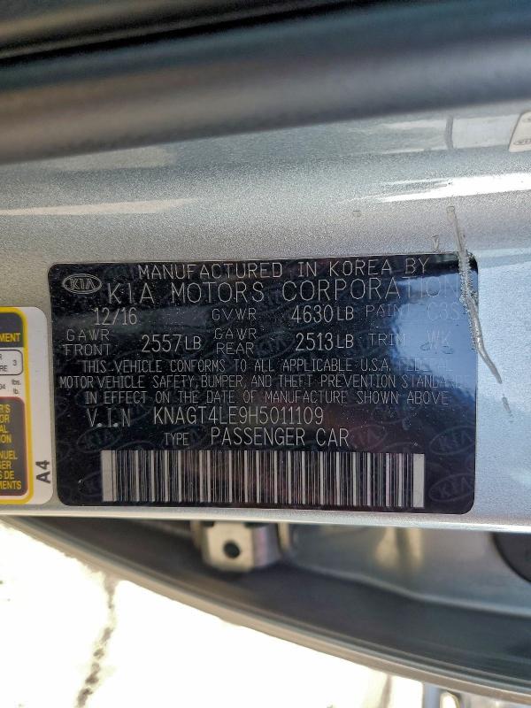 Продаж на аукціоні авто 2017 Kia Optima, vin: KNAGT4LE9H5011109, номер лоту: 97781485