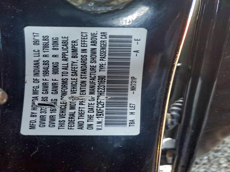 Продаж на аукціоні авто 2017 Honda Civic Ex, vin: 19XFC2F73HE231690, номер лоту: 93512385