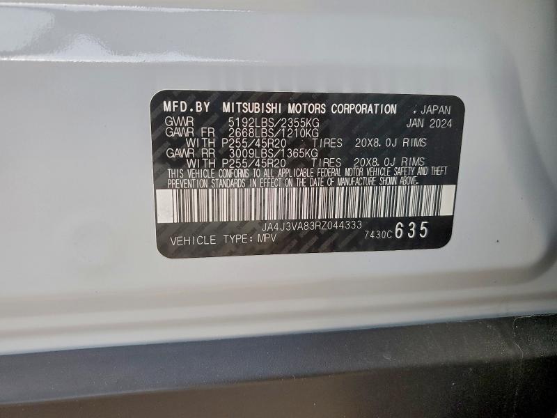 Aukcja sprzedaży 2024 Mitsubishi Outlander, vin: JA4J3VA83RZ044333, numer aukcji: 97166435