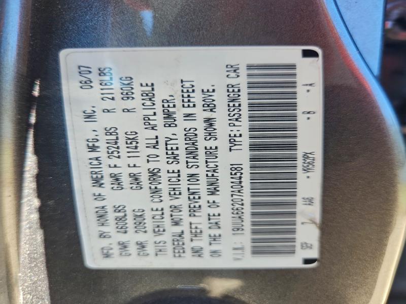 Продаж на аукціоні авто 2007 Acura Tl, vin: 19UUA66207A044581, номер лоту: 96539735