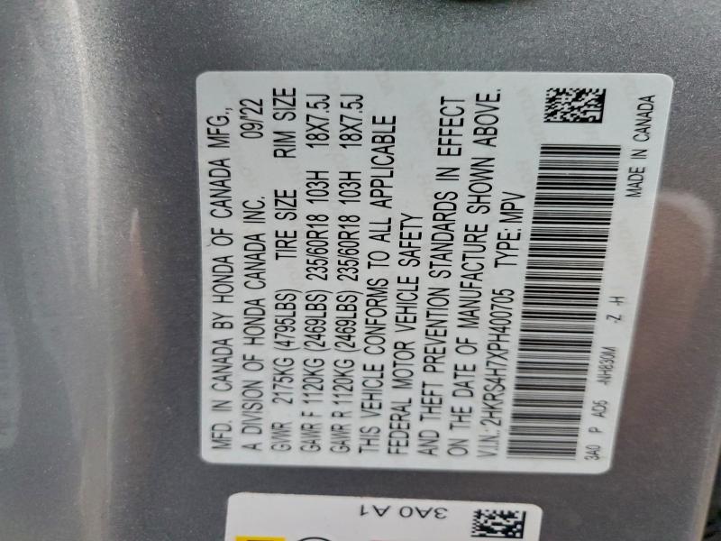 Продажа на аукционе авто 2023 Honda Cr-v, vin: 2HKRS4H7XPH400705, номер лота: 96590185