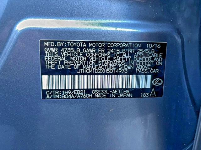 Продажа на аукционе авто 2017 Lexus Is 300, vin: JTHCM1D2XH5014973, номер лота: 98239575