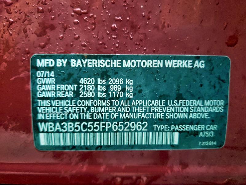 Aukcja sprzedaży 2015 Bmw 328, vin: WBA3B5C55FP652962, numer aukcji: 97419965