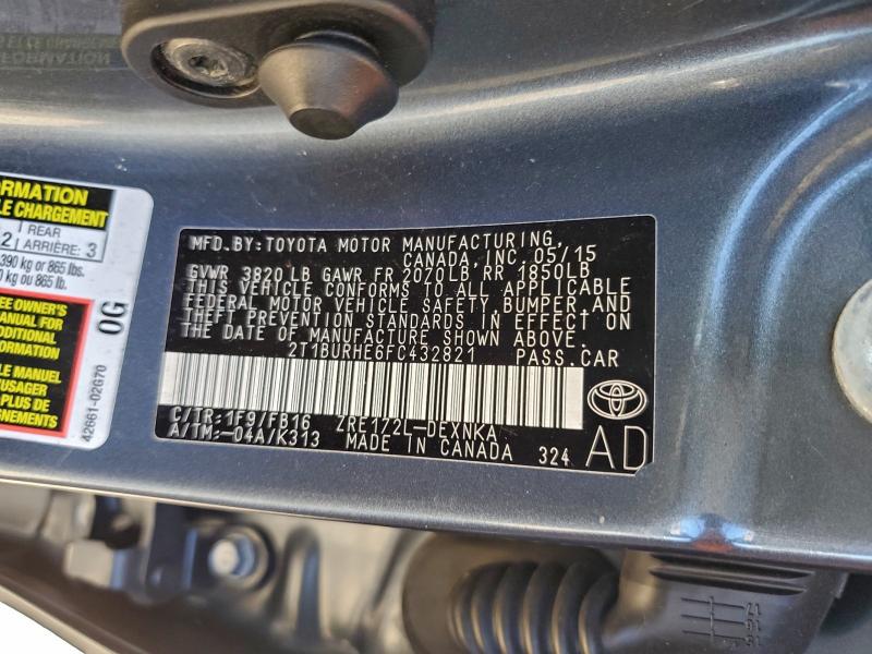 Aukcja sprzedaży 2015 Toyota Corolla, vin: 2T1BURHE6FC432821, numer aukcji: 96121015