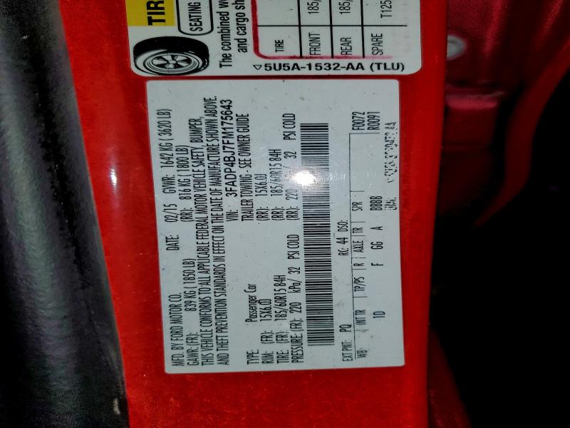 Продажа на аукционе авто 2015 Ford Fiesta, vin: 3FADP4BJ7FM175643, номер лота: 93837745