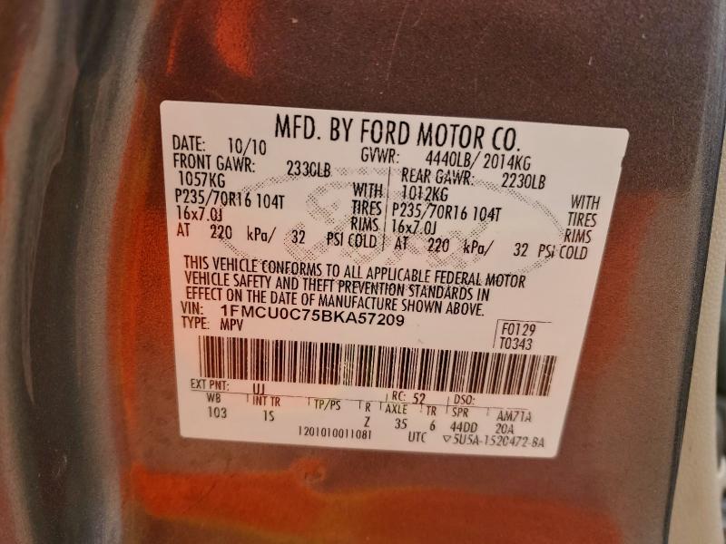 93241795 :رقم المزاد ، 1FMCU0C75BKA57209 vin ، 2011 Ford Escape مزاد بيع