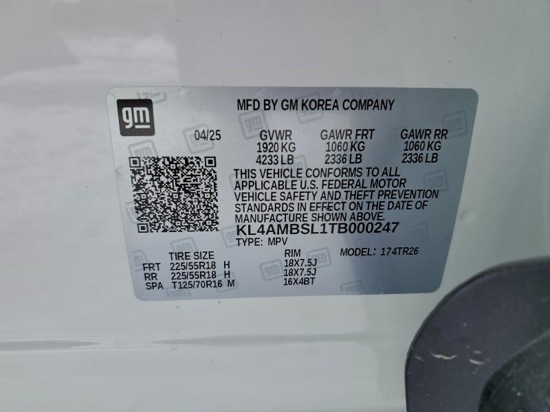 94952605 :رقم المزاد ، KL4AMBSL1TB000247 vin ، 2026 Buick Encore Gx مزاد بيع