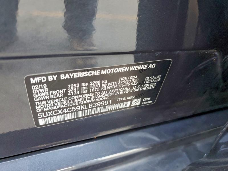 Продаж на аукціоні авто 2019 Bmw X7 Xdrive5, vin: 5UXCX4C59KLB39991, номер лоту: 94961585