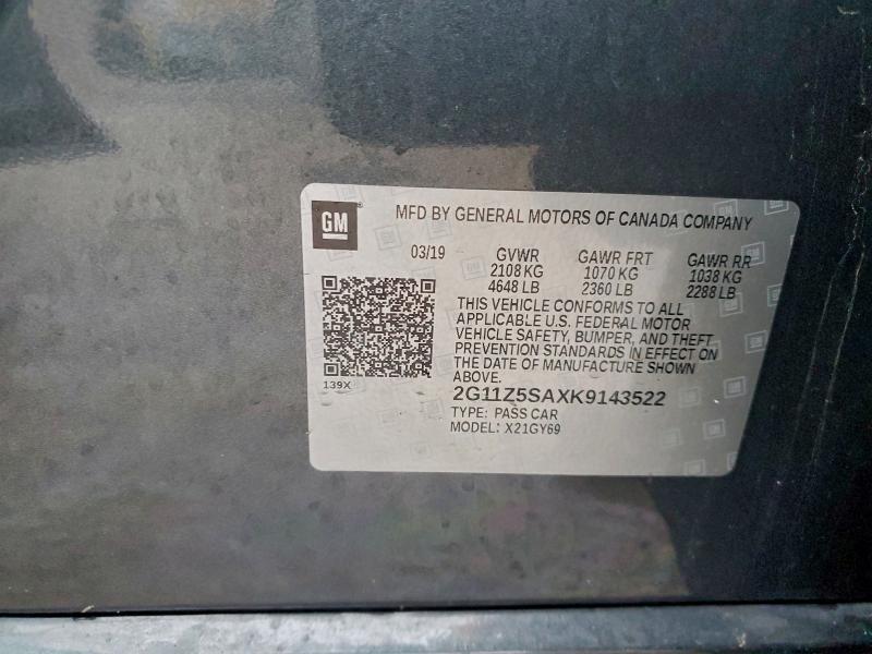 Продажа на аукционе авто 2019 Chevrolet Impala, vin: 2G11Z5SAXK9143522, номер лота: 96045255