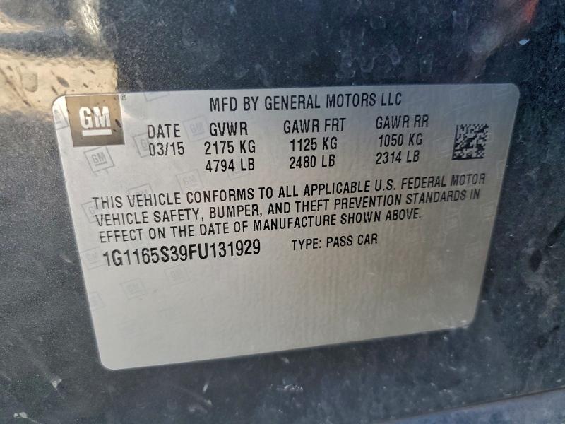 Продаж на аукціоні авто 2015 Chevrolet Impala Ltz, vin: 1G1165S39FU131929, номер лоту: 96762385