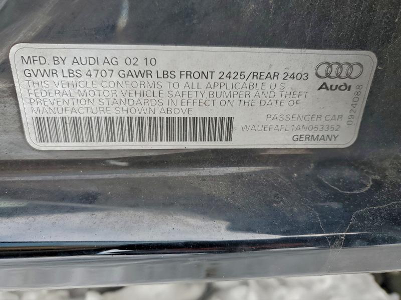 2010 Audi A4 მანქანა იყიდება აუქციონზე, vin: WAUEFAFL1AN053352, აუქციონის ნომერი: 97158845
