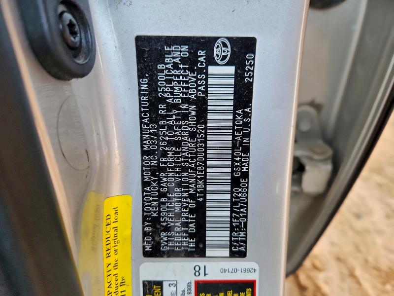 2013 Toyota Avalon Bas მანქანა იყიდება აუქციონზე, vin: 4T1BK1EB7DU031520, აუქციონის ნომერი: 78161985