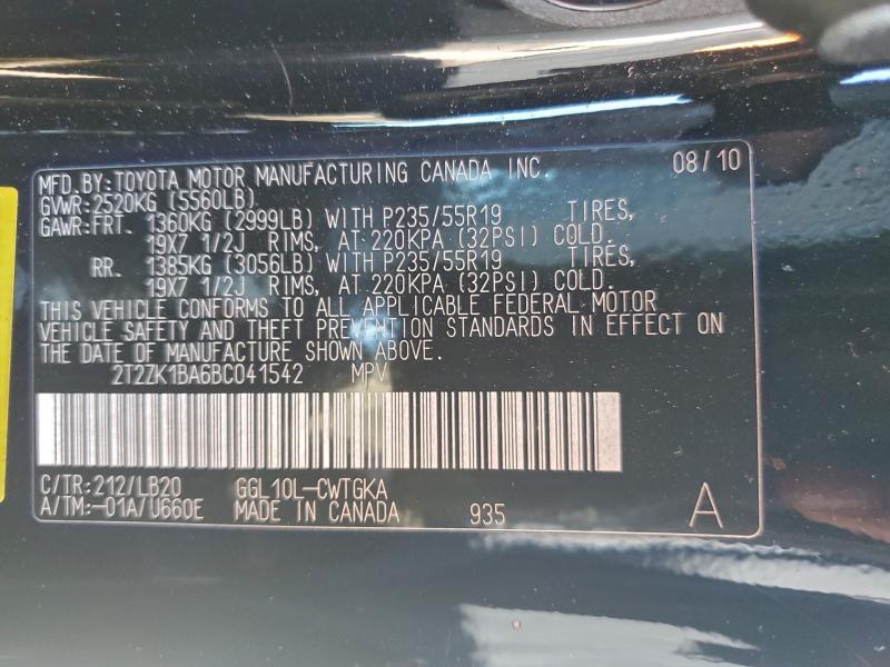Продаж на аукціоні авто 2011 Lexus Rx 350, vin: 2T2ZK1BA6BC041542, номер лоту: 94945115