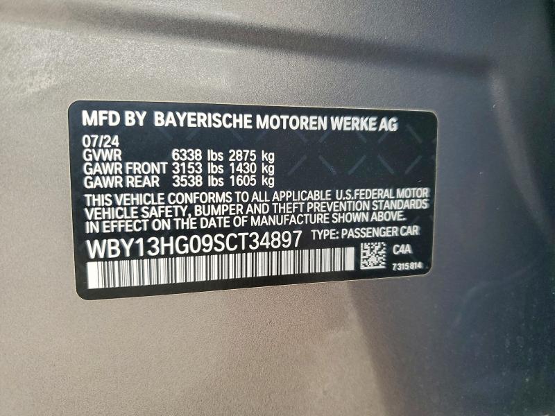 Продаж на аукціоні авто 2025 Bmw I5 Xdrive, vin: WBY13HG09SCT34897, номер лоту: 98410755