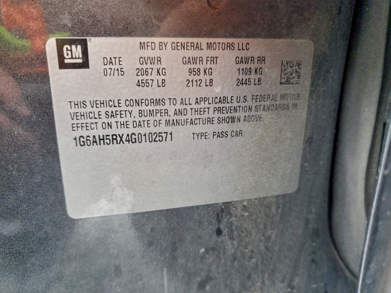 2016 Cadillac Ats მანქანა იყიდება აუქციონზე, vin: 1G6AH5RX4G0102571, აუქციონის ნომერი: 95394715