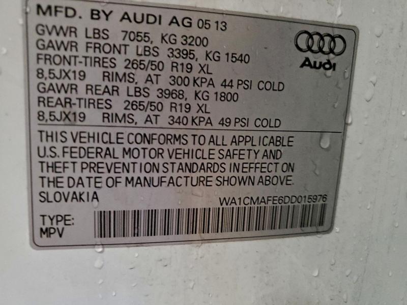 Продажа на аукционе авто 2013 Audi Q7, vin: WA1CMAFE6DD015976, номер лота: 96142155