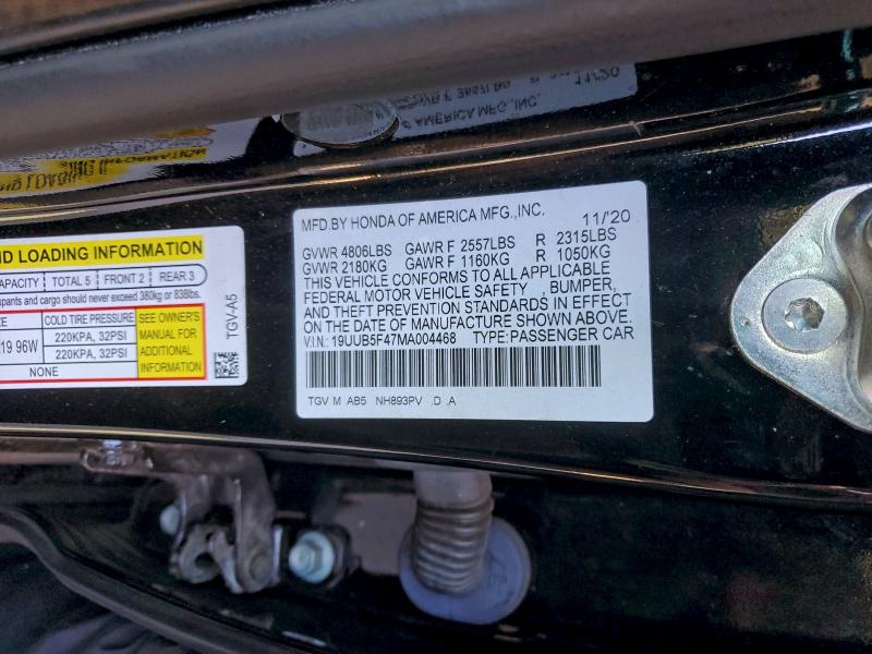 96160145 :رقم المزاد ، 19UUB5F47MA004468 vin ، 2021 Acura Tlx مزاد بيع