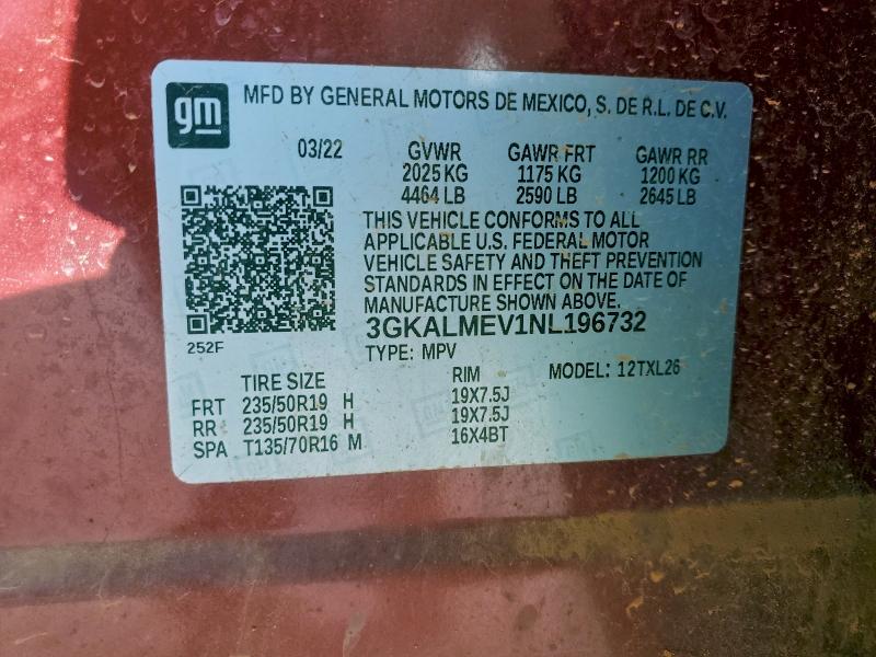 Продаж на аукціоні авто 2022 Gmc Terrain, vin: 3GKALMEV1NL196732, номер лоту: 96271205