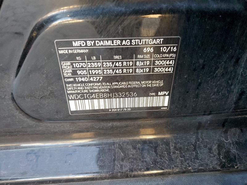 Продажа на аукционе авто 2017 Mercedes-benz Gla, vin: WDCTG4EB8HJ332536, номер лота: 97201125