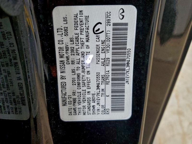 96922765 :رقم المزاد ، JN1EV7KL3MM470550 vin ، 2021 Infiniti Q60 مزاد بيع