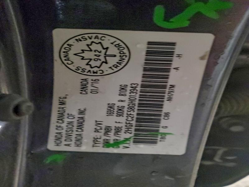 Aukcja sprzedaży 2016 Honda Civic, vin: 2HGFC2F58GH013943, numer aukcji: 96910765