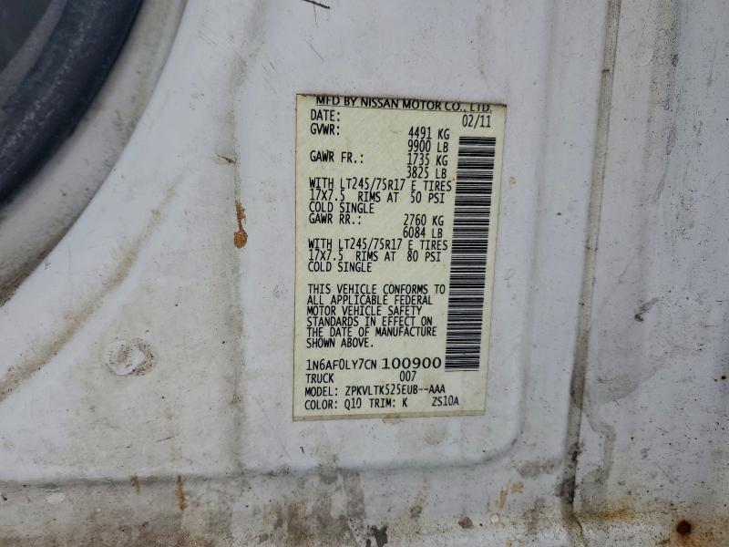 Продажа на аукционе авто 2012 Nissan Nv 2500, vin: 1N6AF0LY7CN100900, номер лота: 96714105