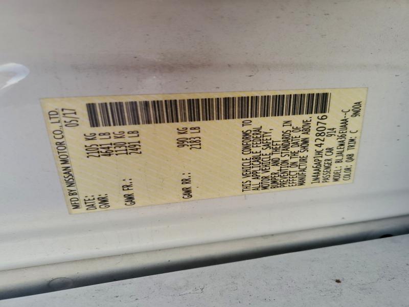 96296095 :رقم المزاد ، 1N4AA6AP1HC428076 vin ، 2017 Nissan Maxima مزاد بيع