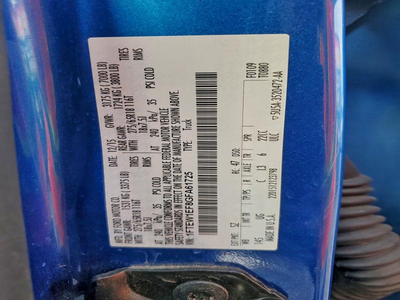 Aukcja sprzedaży 2016 Ford F150, vin: 1FTEW1EF8GFA61725, numer aukcji: 97493045